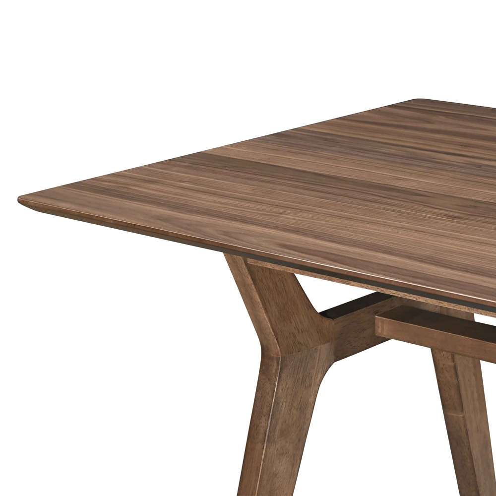 New Classic Furniture - Thea 7 Piece Mid-Century Modern Wood Dining Set - 70in Dining Table And 6 Chairs-Walnut Brown - 40-1750BK-D6C veiw 4