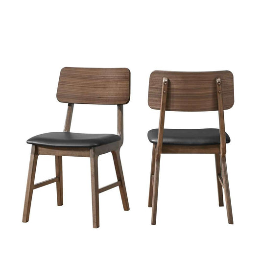 New Classic Furniture - Thea Wood Back Dining Chairs With Black Upholstered Seat Cushion (Set Of 2)-Walnut Brown - D1750-20 view 1
