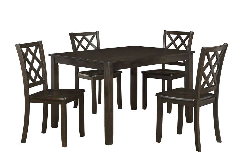 New Classic Furniture - Trellis 5 Pc Dining Set, Table & 4 Chairs -  Brown - D5030-50S-BRN veiw 3
