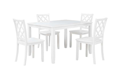 New Classic Furniture - Trellis 5 Pc Dining Set, Table & 4 Chairs -  White - D5030-50S-WHT veiw 1
