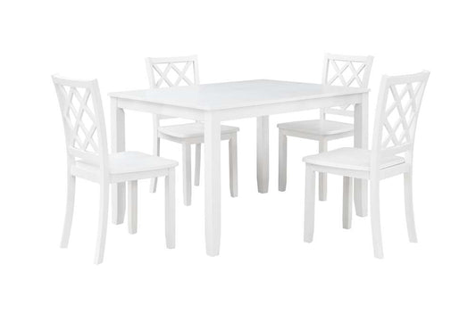 New Classic Furniture - Trellis 5 Pc Dining Set, Table & 4 Chairs -  White - D5030-50S-WHT veiw 1