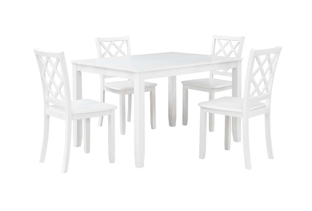 New Classic Furniture - Trellis 5 Pc Dining Set, Table & 4 Chairs -  White - D5030-50S-WHT veiw 2