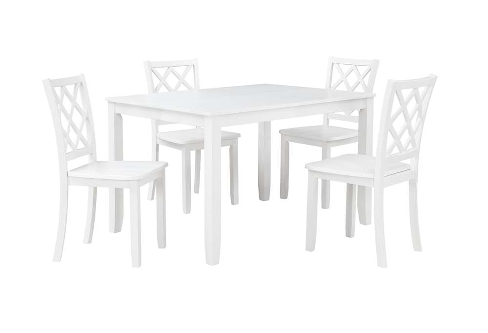 New Classic Furniture - Trellis 5 Pc Dining Set, Table & 4 Chairs -  White - D5030-50S-WHT veiw 3
