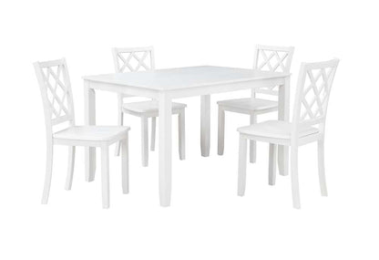 New Classic Furniture - Trellis 5 Pc Dining Set, Table & 4 Chairs -  White - D5030-50S-WHT veiw 3