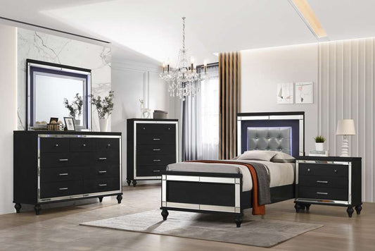 New Classic Furniture - Valentino 3/3 Twin Bed - Black - 00-9698B-500 veiw 2