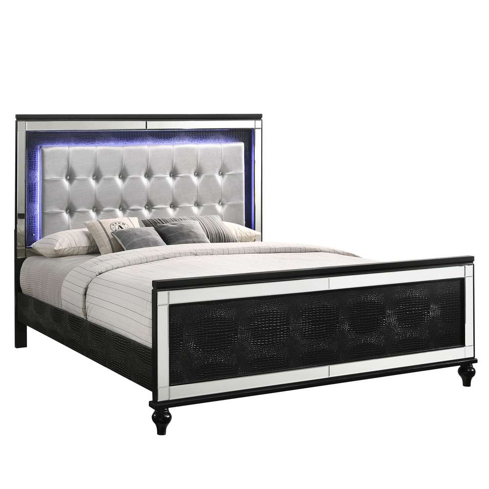 New Classic Furniture - Valentino 6/6 Ek Bed - Black - 02-9698B-100 veiw 1