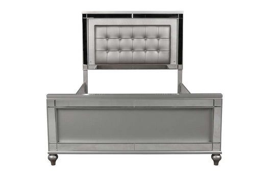 New Classic Furniture - Valentino 6/6 Ek Bed - Silver - 02-9698S-100 veiw 2