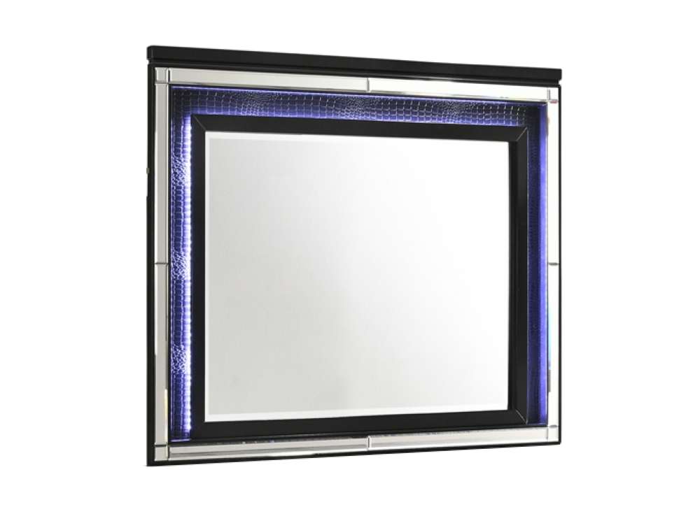 New Classic Furniture - Valentino Lighted Mirror-Black - BA9698B-060 veiw 1