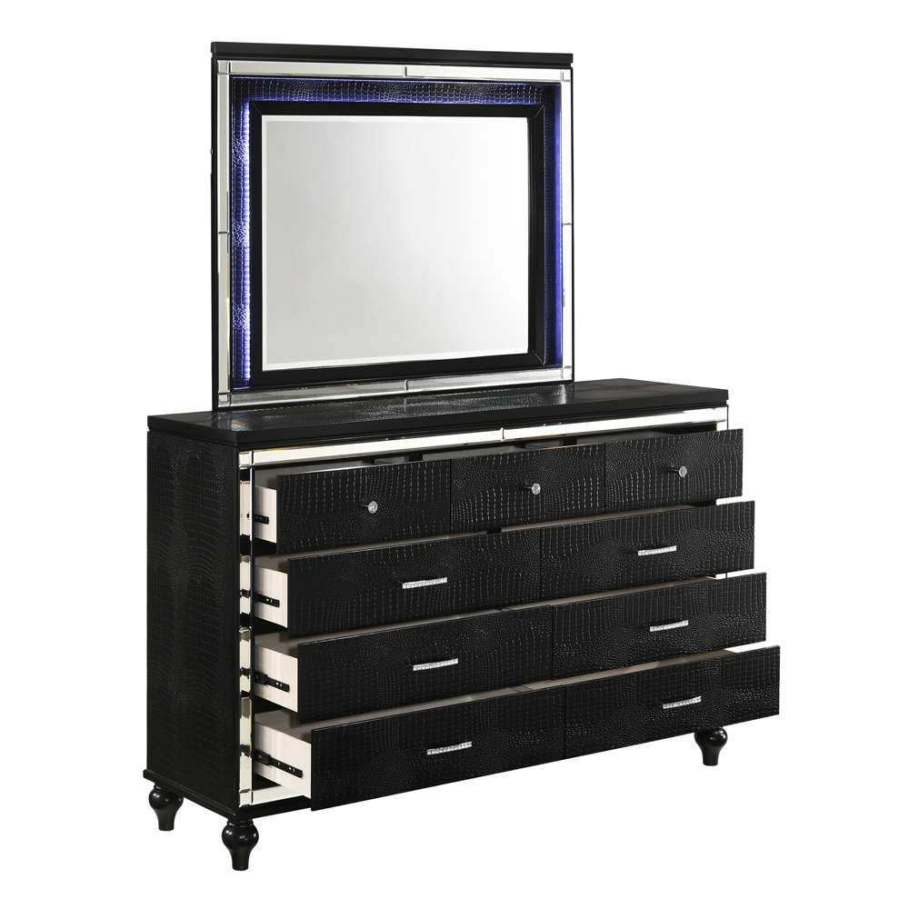 New Classic Furniture - Valentino Lighted Mirror-Black - BA9698B-060 veiw 2