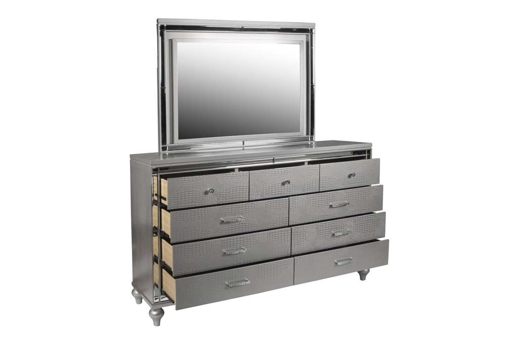 New Classic Furniture - Valentino Lighted Mirror-Silver - BA9698S-060 veiw 2