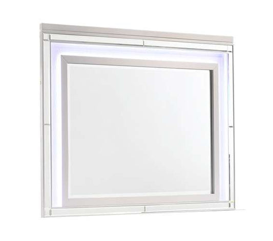 New Classic Furniture - Valentino Lighted Mirror-White - BA9698W-060 view 1