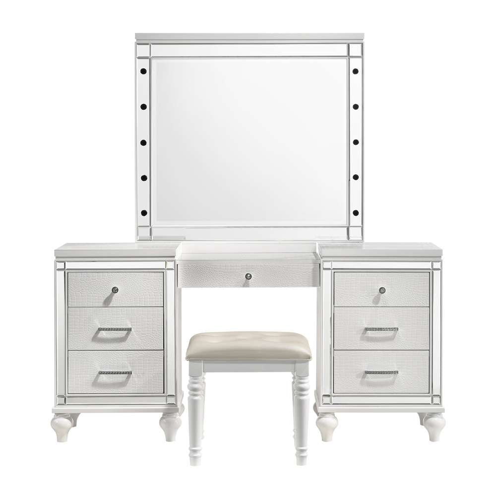 New Classic Furniture - Valentino Vanity Table-White - BA9698W-090 veiw 3