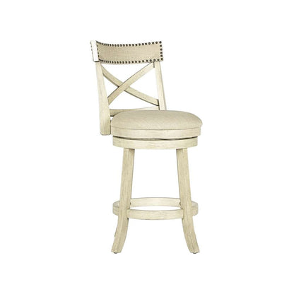 New Classic Furniture - York 24in Counter Stool-Ant White With Fabric Seat - S1219-CS-FW veiw 1