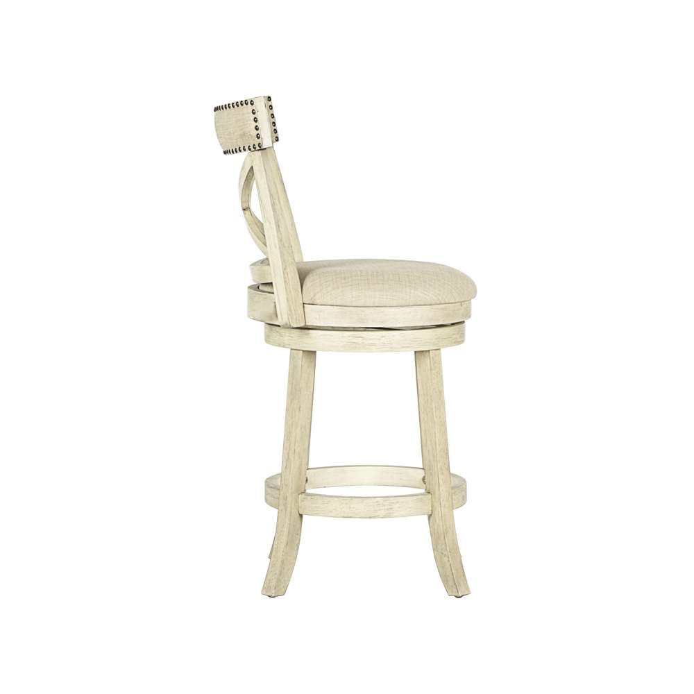 New Classic Furniture - York 24in Counter Stool-Ant White With Fabric Seat - S1219-CS-FW veiw 2