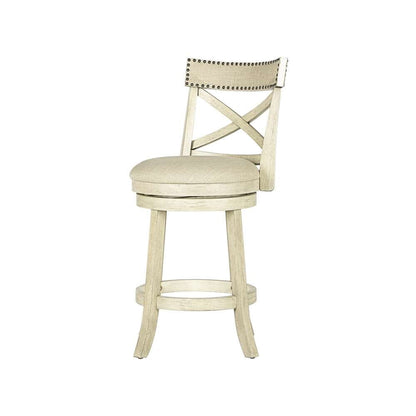 New Classic Furniture - York 24in Counter Stool-Ant White With Fabric Seat - S1219-CS-FW veiw 3