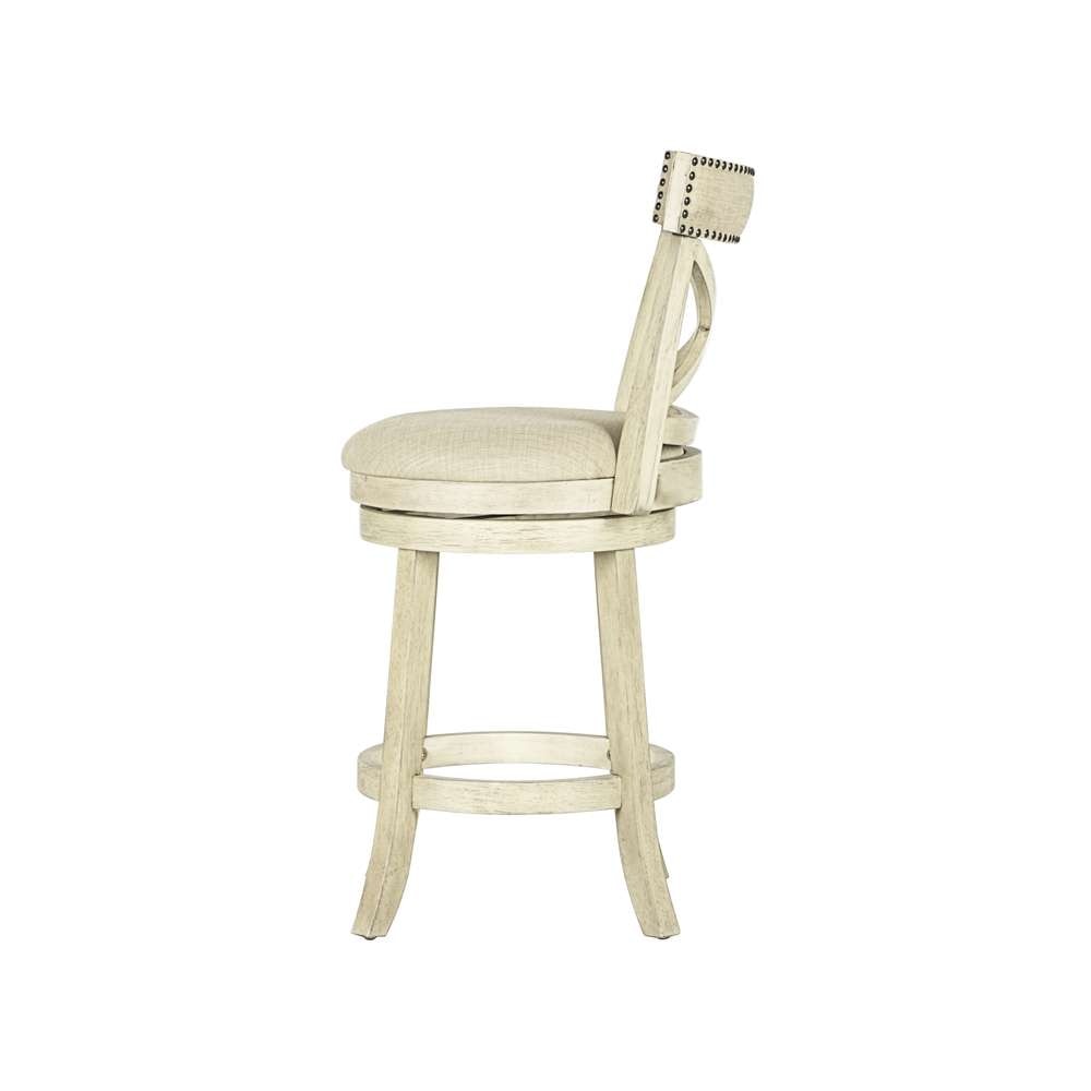 New Classic Furniture - York 24in Counter Stool-Ant White With Fabric Seat - S1219-CS-FW veiw 4