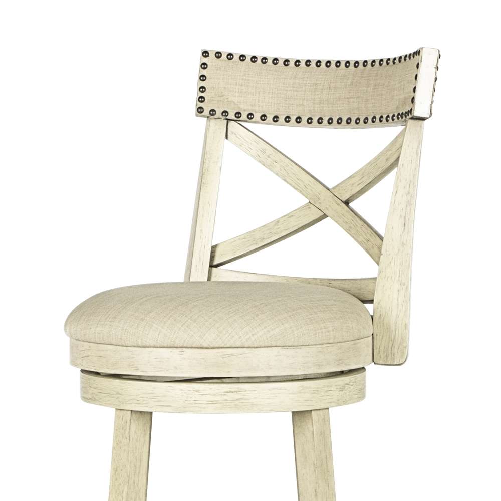 New Classic Furniture - York 24in Counter Stool-Ant White With Fabric Seat - S1219-CS-FW veiw 5