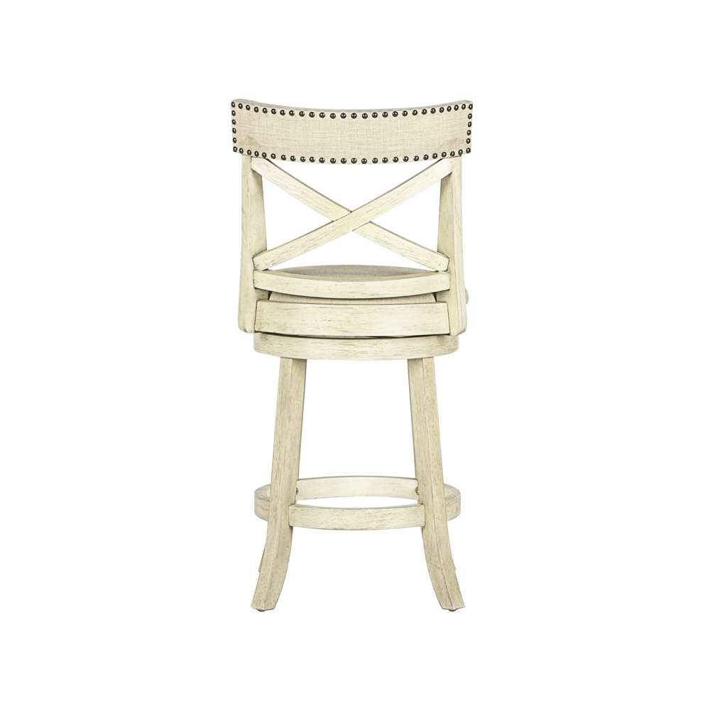 New Classic Furniture - York 24in Counter Stool-Ant White With Fabric Seat - S1219-CS-FW veiw 7