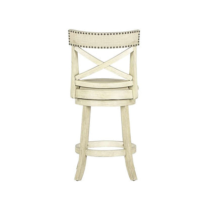 New Classic Furniture - York 24in Counter Stool-Ant White With Fabric Seat - S1219-CS-FW veiw 7