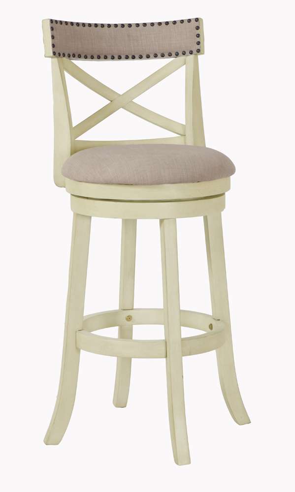New Classic Furniture - York 29in Bar Stool-Ant White With Fabric Seat - S1219-BS-FW veiw 1