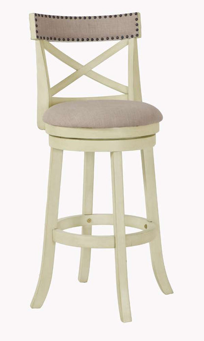 New Classic Furniture - York 29in Bar Stool-Ant White With Fabric Seat - S1219-BS-FW veiw 1