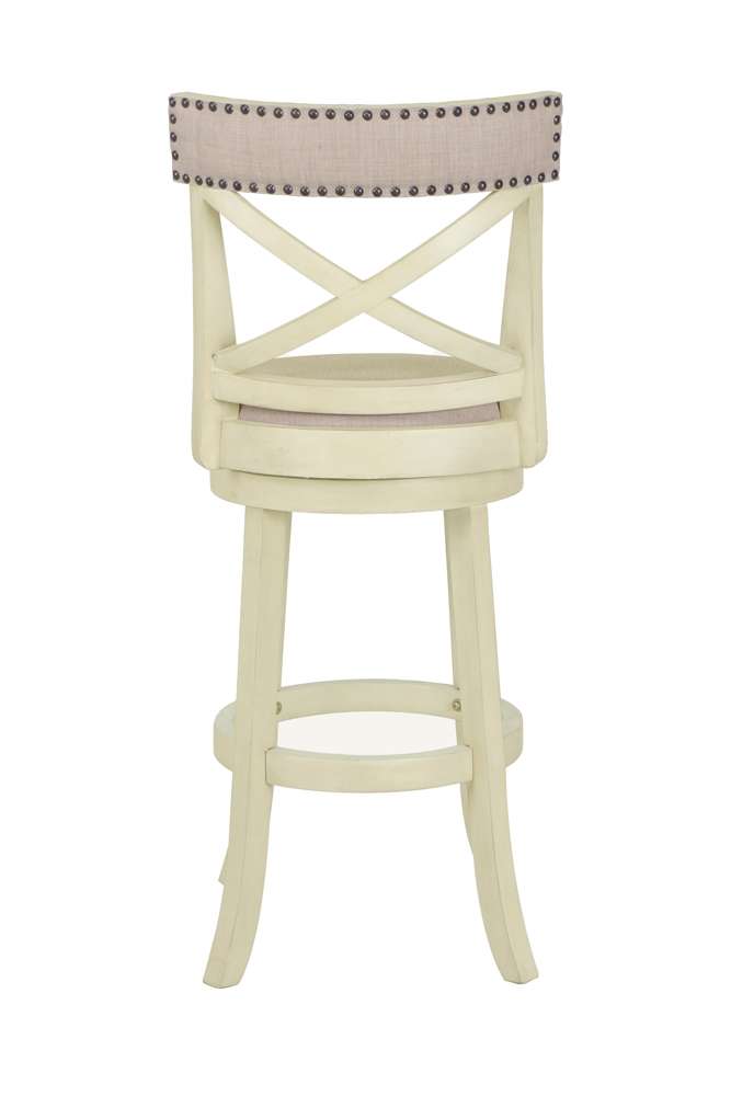 New Classic Furniture - York 29in Bar Stool-Ant White With Fabric Seat - S1219-BS-FW veiw 2