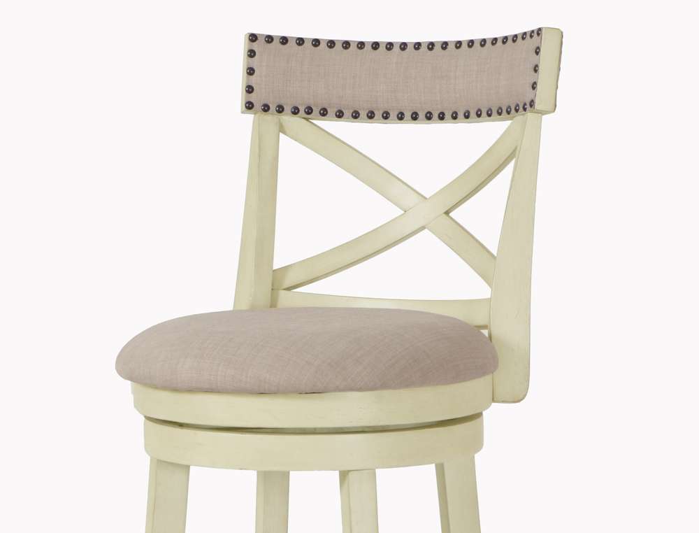 New Classic Furniture - York 29in Bar Stool-Ant White With Fabric Seat - S1219-BS-FW veiw 3