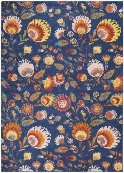 Nourison - Allur Area Rug - 53in x 73in Navy Multicolor - ALR08-99446839305_CLOSEOUT veiw 1