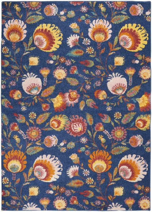 Nourison - Allur Area Rug - 53in x 73in Navy Multicolor - ALR08-99446839305_CLOSEOUT veiw 1