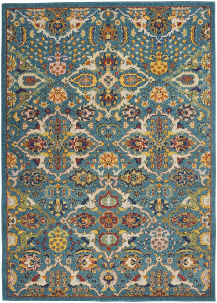 Nourison - Allur Area Rug - 4 x 6 Turquoise Ivory - ALR03-99446837561 veiw 1