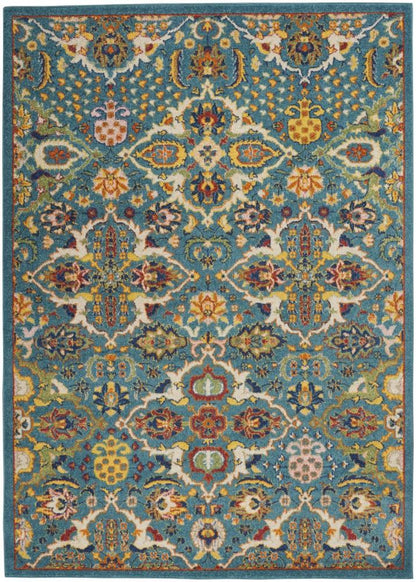 Nourison - Allur Area Rug - 53in x 73in Turquoise Ivory - ALR03-99446838070 veiw 1
