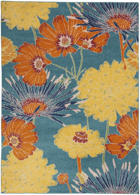 Nourison - Allur Area Rug - 4 x 6 Turquoise Multicolor - ALR06-99446838780 veiw 1