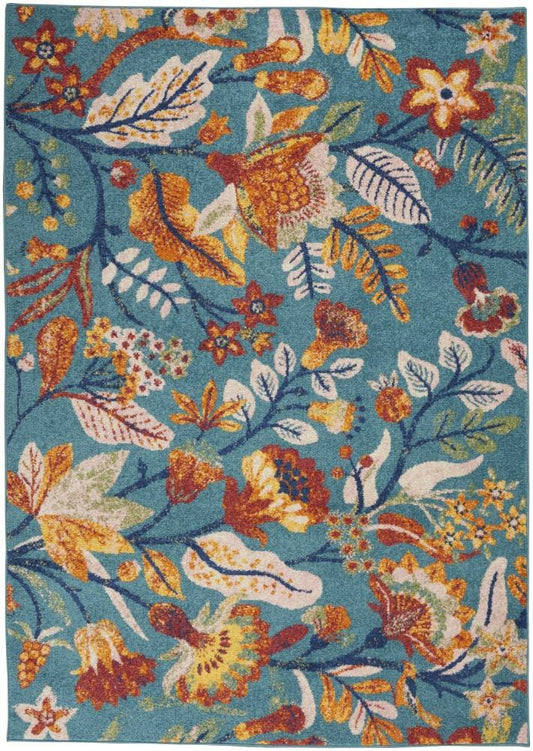 Nourison - Allur Area Rug - 53in x 73in Turquoise Multicolor - ALR09-99446839572_CLOSEOUT veiw 1