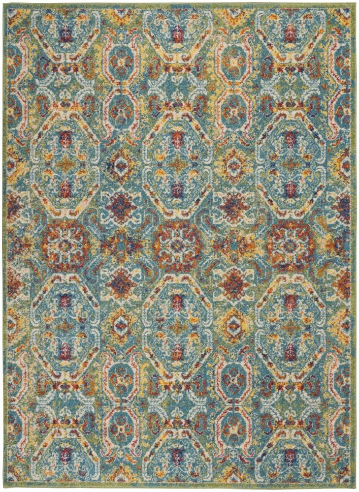 Nourison - Allur Area Rug - 53in x 73in Turquoise Multicolor - ALR05-99446838650 - CLOSEOUT veiw 1