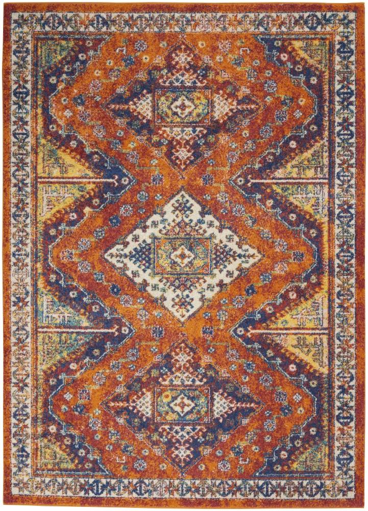 Nourison - Allur Area Rug - 53in x 73in Orange Multicolor - ALR02-99446838018_CLOSEOUT veiw 1