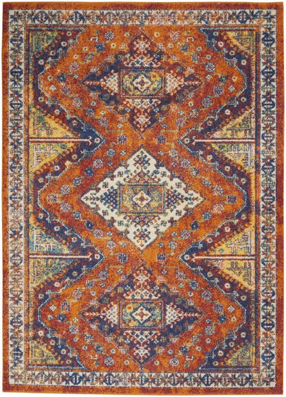 Nourison - Allur Area Rug - 53in x 73in Orange Multicolor - ALR02-99446838018_CLOSEOUT veiw 1