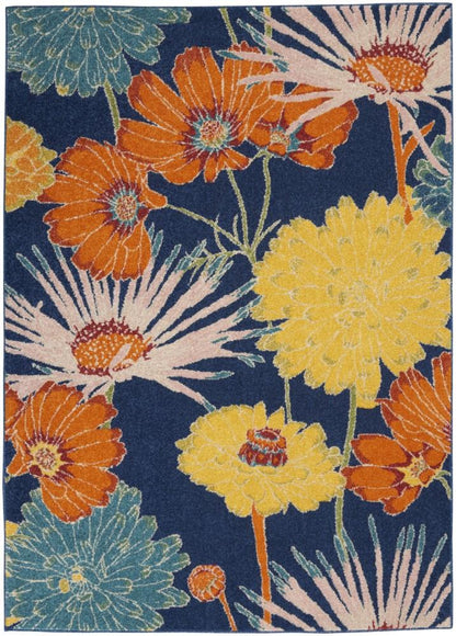 Nourison - Allur Area Rug - 53in x 73in Navy Multicolor - ALR06-99446838728 veiw 1