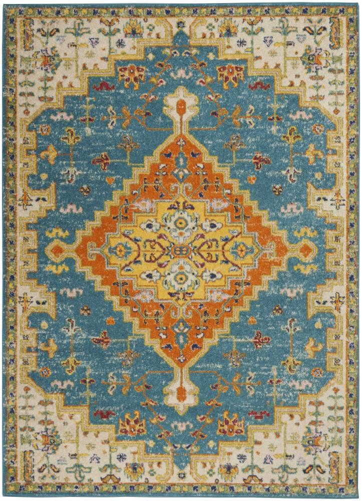 Nourison - Allur Area Rug - 53in x 73in Turquoise Ivory - ALR01-99446838001 - CLOSEOUT veiw 1