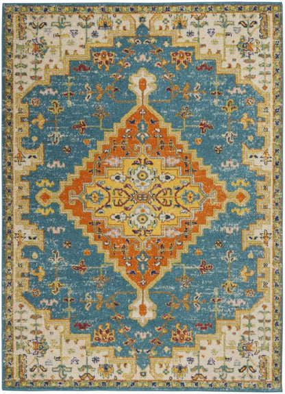 Nourison - Allur Area Rug - 53in x 73in Turquoise Ivory - ALR01-99446838001 - CLOSEOUT veiw 1