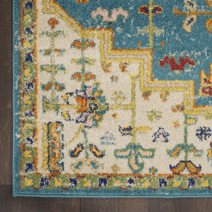 Nourison - Allur Area Rug - 53in x 73in Turquoise Ivory - ALR01-99446838001 - CLOSEOUT veiw 2
