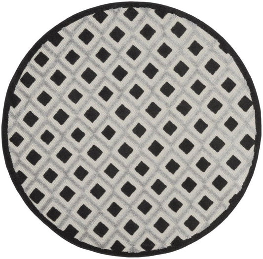 Nourison - Aloha Area Rug - 4 x round Black White - ALH26-99446829405 veiw 1