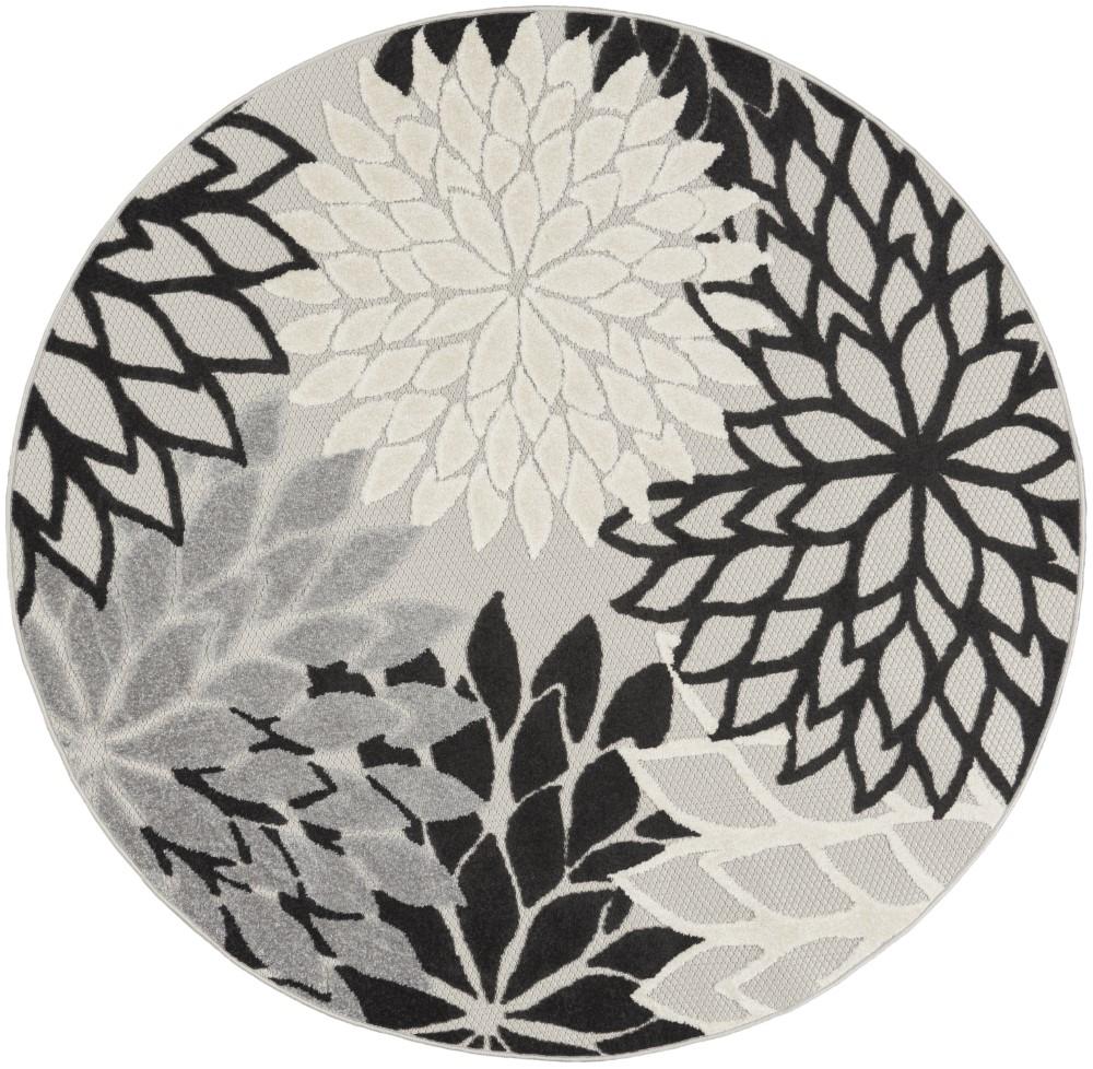 Nourison - Aloha Area Rug - 53in x round Black White - ALH05-99446826763 veiw 1