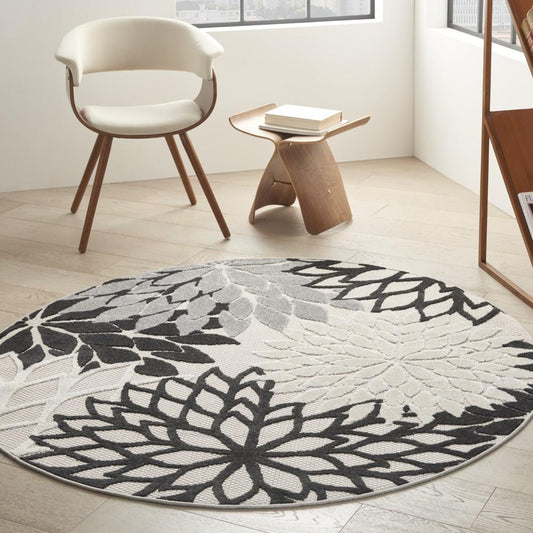 Nourison - Aloha Area Rug - 53in x round Black White - ALH05-99446826763 veiw 2