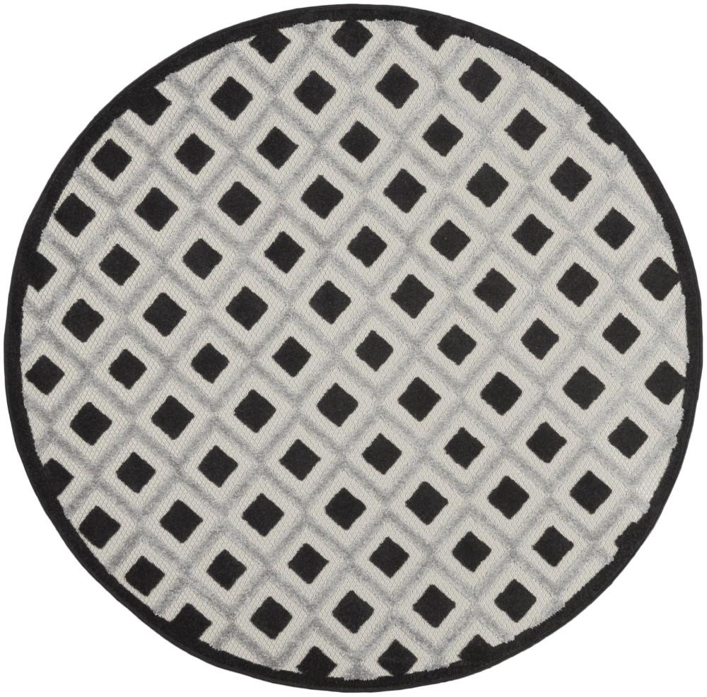 Nourison - Aloha Area Rug - 53in x round Black White - ALH26-99446829436 veiw 1