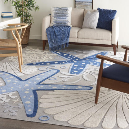 Nourison - Aloha Area Rug - Bone/Blue - ALH24-99446829832 veiw 2