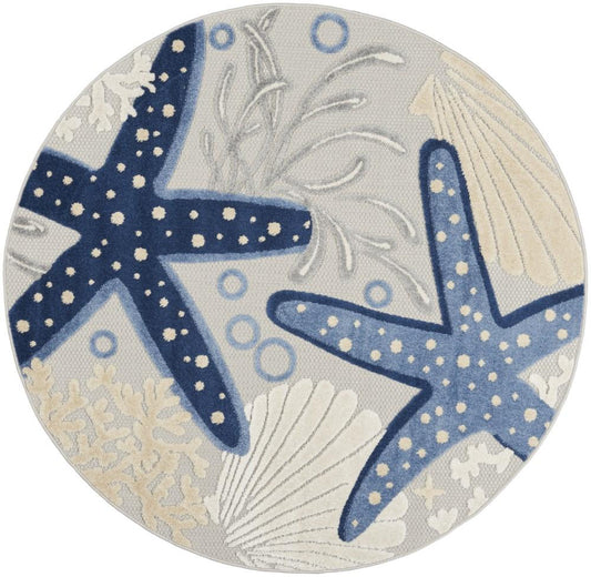 Nourison - Aloha Area Rug - Bone/Blue - ALH24-99446828507 veiw 1