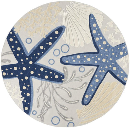 Nourison - Aloha Area Rug - Bone/Blue - ALH24-99446828569 veiw 1
