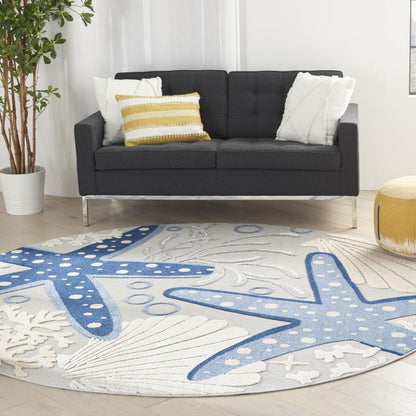 Nourison - Aloha Area Rug - Bone/Blue - ALH24-99446828569 veiw 2