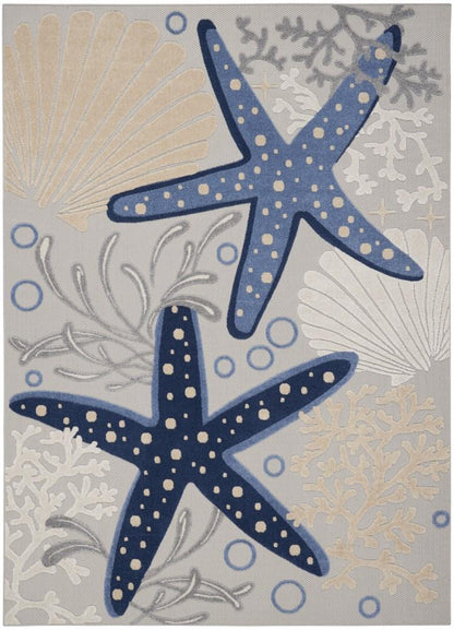 Nourison - Aloha Area Rug - Bone/Blue - ALH24-99446829825 veiw 1