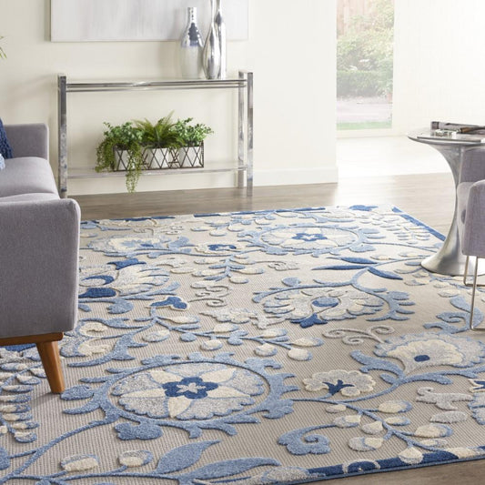 Nourison - Aloha Area Rug - Bone/Blue - ALH17-99446829627 veiw 2